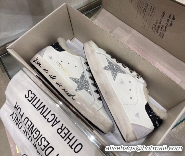 Perfect Golden Goose Super-Star Sneakers With Shearling Lining and Black Back 105065