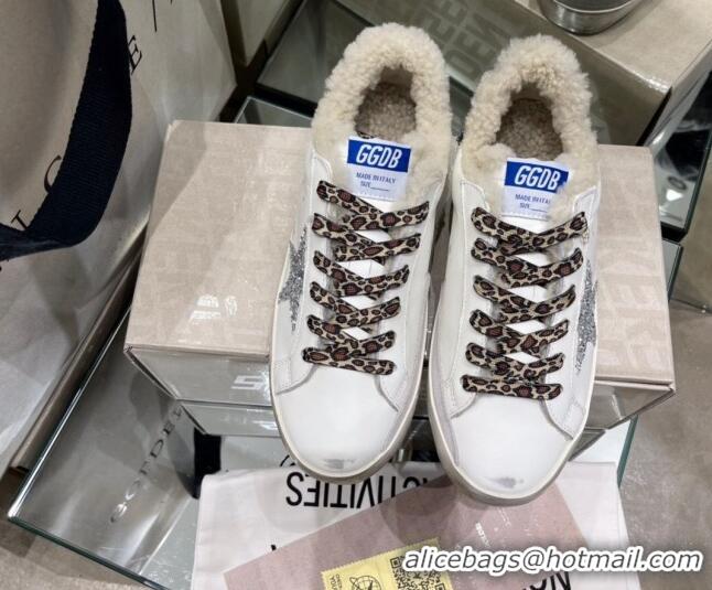 Perfect Golden Goose Super-Star Sneakers With Shearling Lining and Black Back 105065