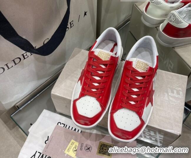 Super Quality Golden Goose Stardan Sneakers in White & Red Leather with Red Star 105066