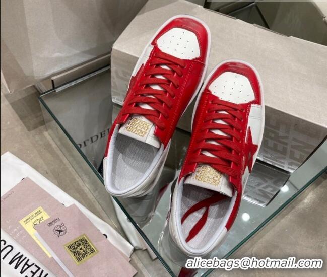 Super Quality Golden Goose Stardan Sneakers in White & Red Leather with Red Star 105066