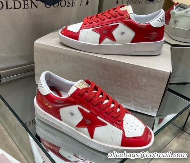 Super Quality Golden Goose Stardan Sneakers in White & Red Leather with Red Star 105066