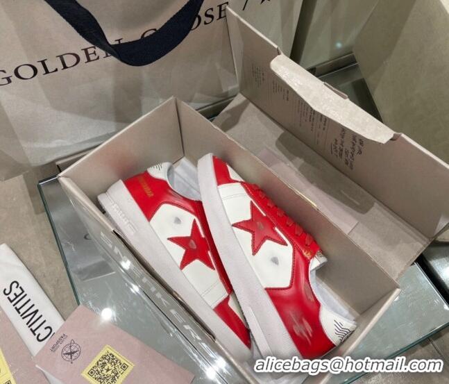 Super Quality Golden Goose Stardan Sneakers in White & Red Leather with Red Star 105066