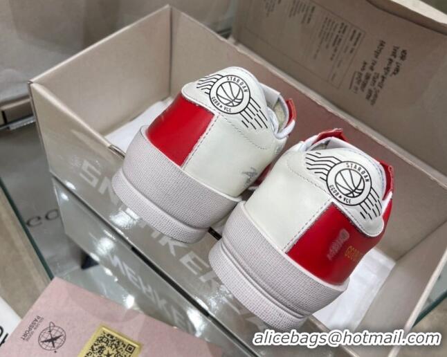 Super Quality Golden Goose Stardan Sneakers in White & Red Leather with Red Star 105066