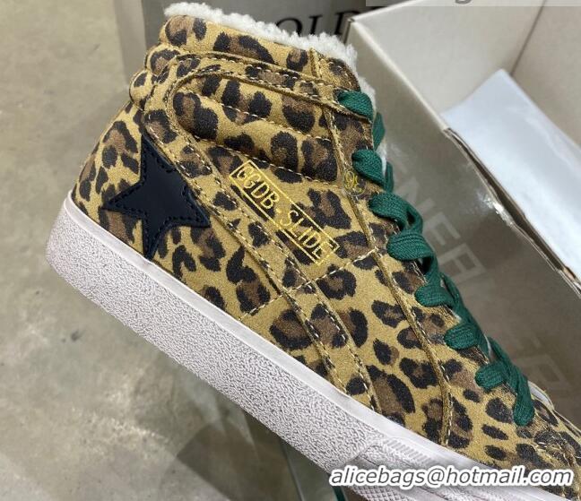 Low Cost Golden Goose Francy Sneakers in Leopard Print Suede with Shearling Lining 105074