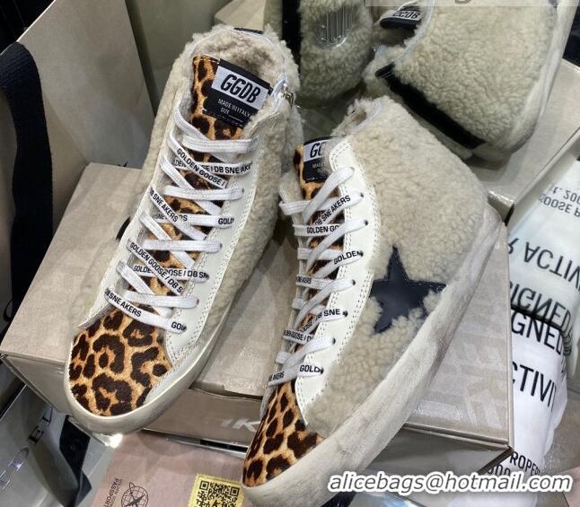 Perfect Golden Goose Francy Sneakers in Shearling and Leopard Print 105076