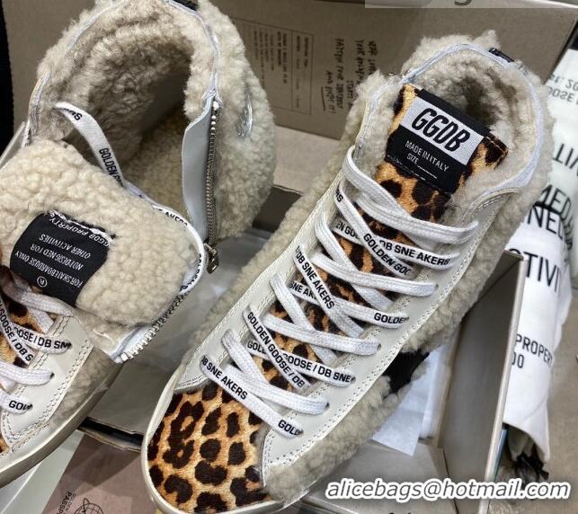 Perfect Golden Goose Francy Sneakers in Shearling and Leopard Print 105076