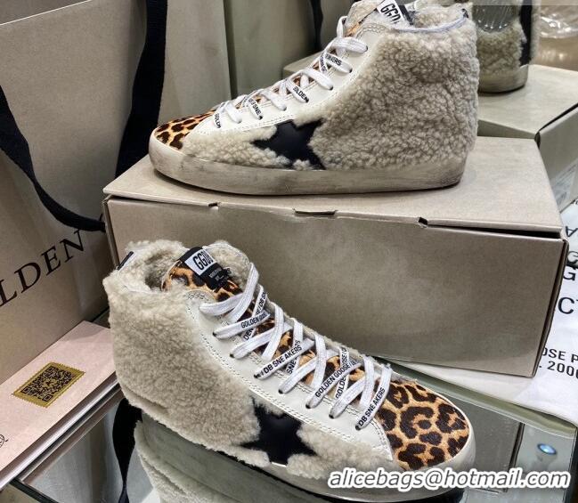 Perfect Golden Goose Francy Sneakers in Shearling and Leopard Print 105076