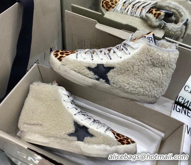 Perfect Golden Goose Francy Sneakers in Shearling and Leopard Print 105076