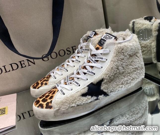 Perfect Golden Goose Francy Sneakers in Shearling and Leopard Print 105076