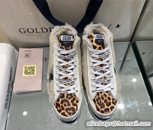 Perfect Golden Goose Francy Sneakers in Shearling and Leopard Print 105076