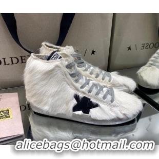 New Style Golden Goose Limited Edition White Horse Hair Francy Sneakers 105077