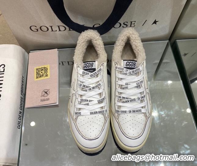 Low Price Golden Goose Ball Star Sneakers in White leather With Shearling Lining and Graffiti 105085