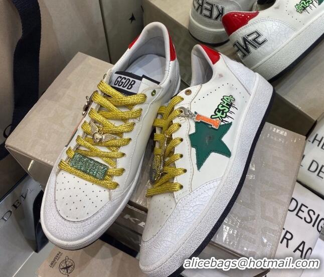 Reasonable Price Golden Goose Ball Star Sneakers in Laminated Leather With Graffiti 105087