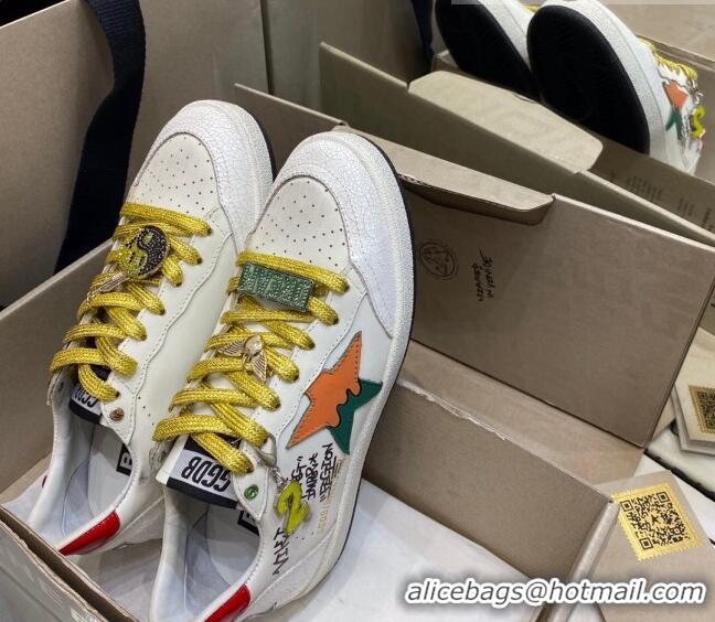 Reasonable Price Golden Goose Ball Star Sneakers in Laminated Leather With Graffiti 105087