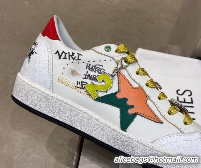 Reasonable Price Golden Goose Ball Star Sneakers in Laminated Leather With Graffiti 105087