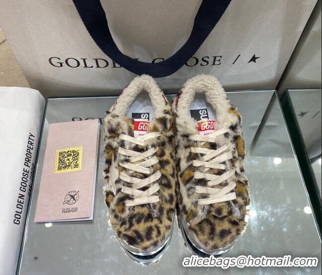 Best Price Golden Goose Super-Star Sneakers in Leopard Print Shearling 105091