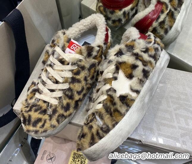 Best Price Golden Goose Super-Star Sneakers in Leopard Print Shearling 105091