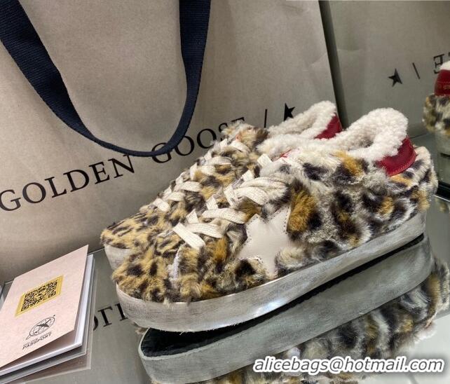 Best Price Golden Goose Super-Star Sneakers in Leopard Print Shearling 105091