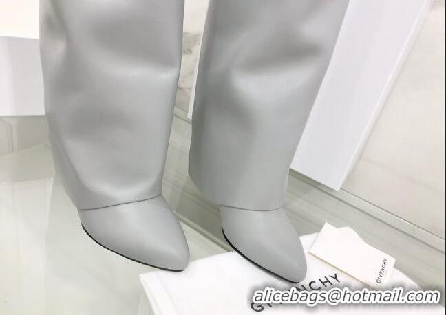 Good Quality Givenchy Shark Lock Pant Boots in Smooth Box Calfskin Leather 130051 Grey