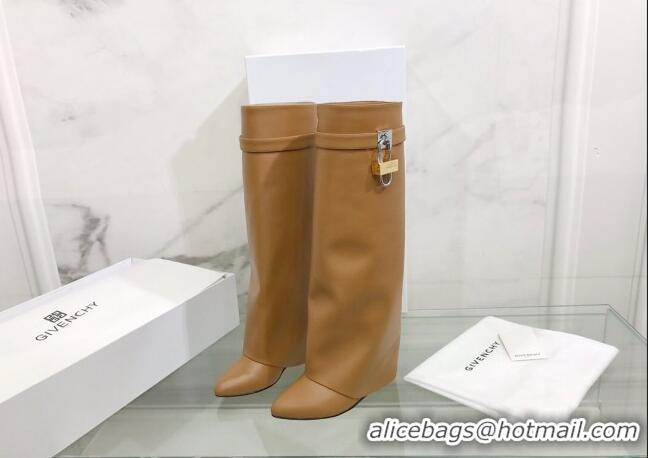 Purchase Givenchy Shark Lock Pant Boots in Smooth Box Calfskin Leather 130051 Brown