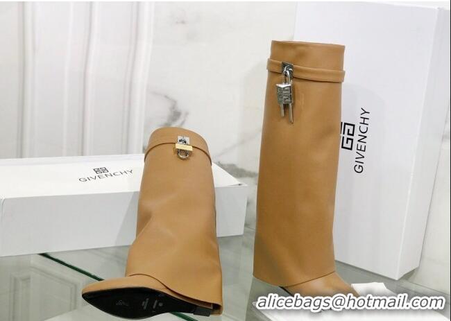 Purchase Givenchy Shark Lock Pant Boots in Smooth Box Calfskin Leather 130051 Brown