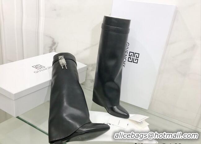 Sumptuous Givenchy Shark Lock Pant Boots in Smooth Box Calfskin Leather 130055 Black