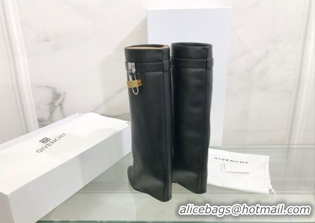 Sumptuous Givenchy Shark Lock Pant Boots in Smooth Box Calfskin Leather 130055 Black