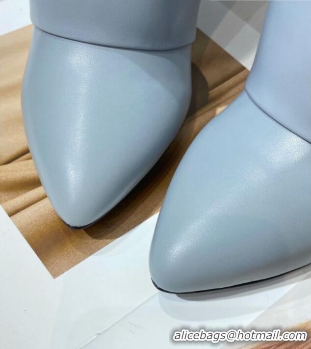 Charming Givenchy Shark Lock Pant Boots in White Blue Smooth Box Calfskin Leather 130058