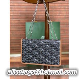 Original Cheap Goyard Alexandre Chain Bag 8948 Black And Tan