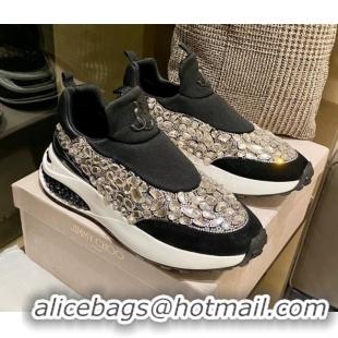 Luxury Jimmy Choo Lycra Crystal Sneakers Black 11658