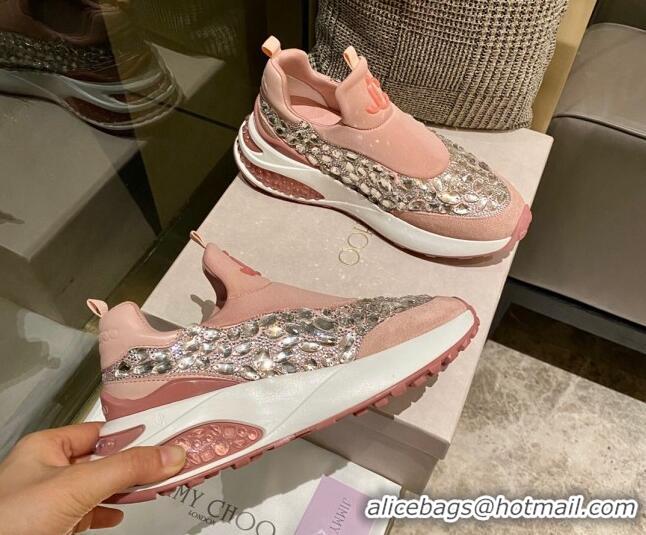 Low Price Jimmy Choo Lycra Crystal Sneakers 11658 Pink