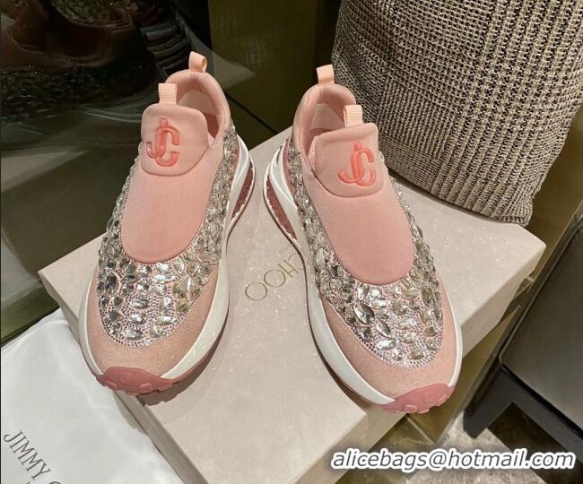 Low Price Jimmy Choo Lycra Crystal Sneakers 11658 Pink