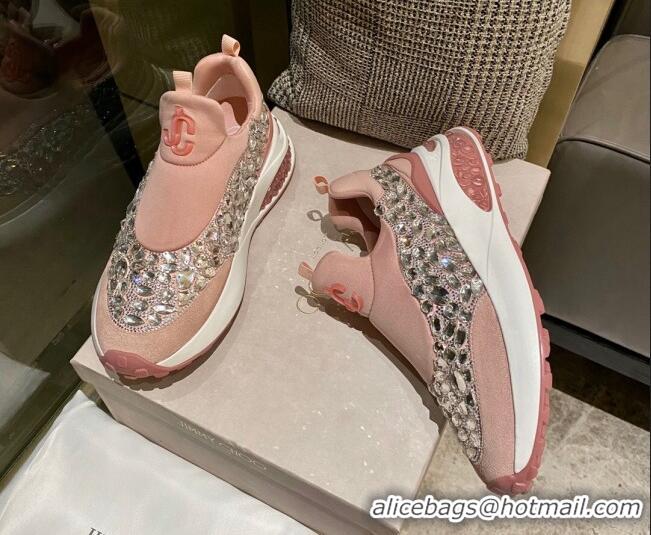 Low Price Jimmy Choo Lycra Crystal Sneakers 11658 Pink