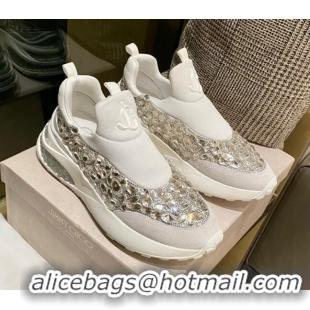 Best Price Jimmy Choo Lycra Crystal Sneakers 11660 White