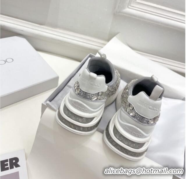 Best Product Jimmy Choo Lycra Crystal Sneakers 11660 Grey