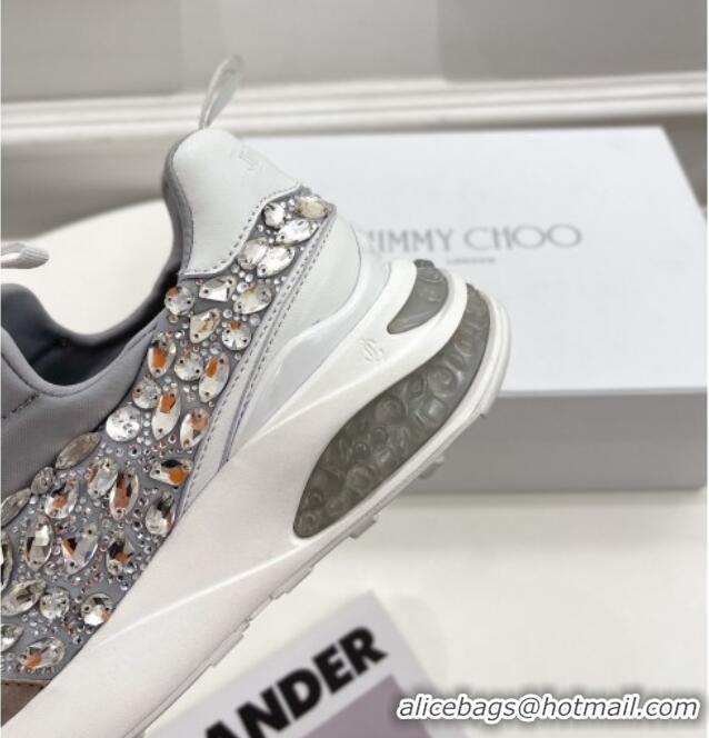 Best Product Jimmy Choo Lycra Crystal Sneakers 11660 Grey