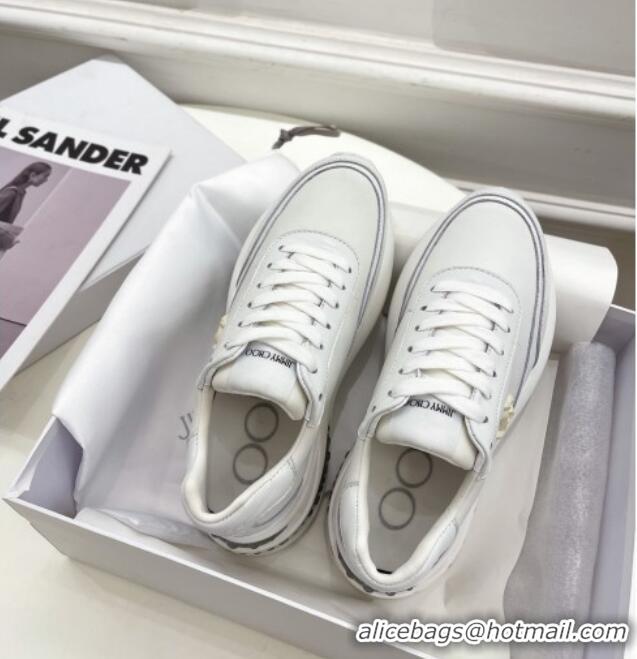 Most Popular Jimmy Choo Calf Leather Sneakers 11663 White