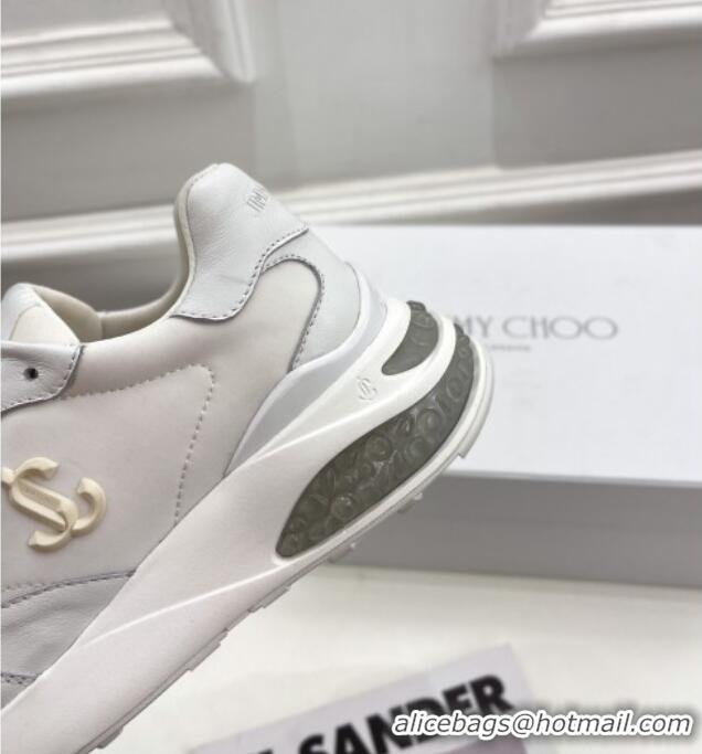 Most Popular Jimmy Choo Calf Leather Sneakers 11663 White