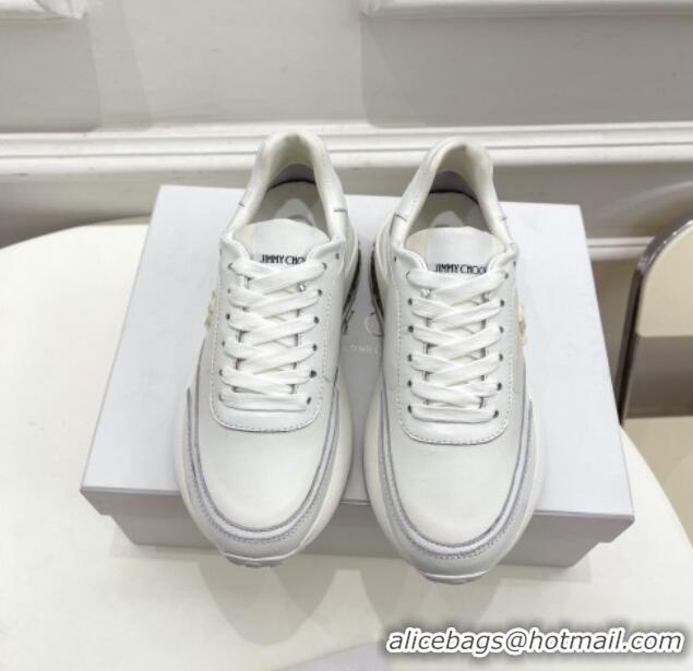 Most Popular Jimmy Choo Calf Leather Sneakers 11663 White