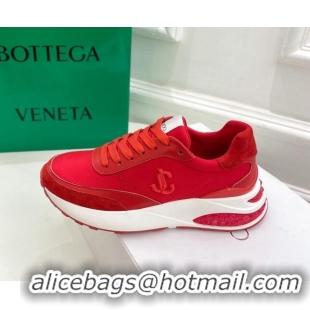 Sophisticated Jimmy Choo Suede Sneakers Red 11664