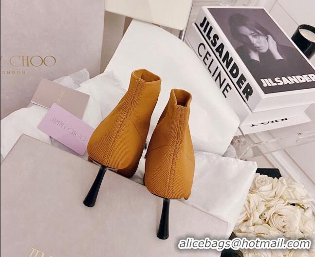 Best Price Jimmy Choo Knit Crystal Ankle Boots 6.5cm Tan Brown/Black 111676