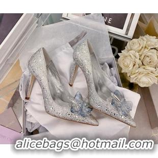 Best Quality Jimmy Choo Crystal Pumps 10cm Silver 111677