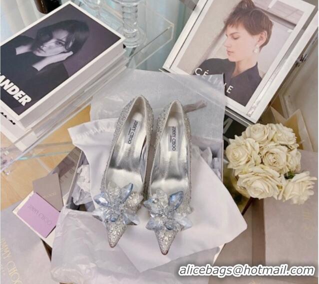 Best Quality Jimmy Choo Crystal Pumps 10cm Silver 111677