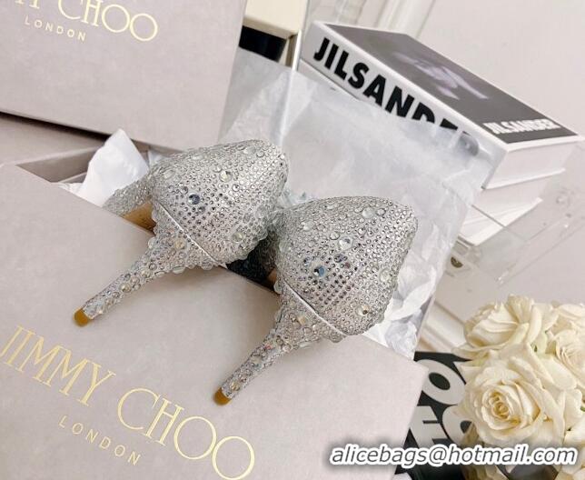 Grade Design Jimmy Choo Crystal Pumps 8.5cm Silver 111678