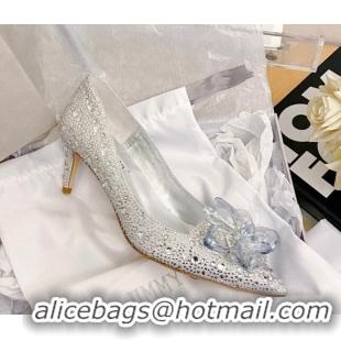 New Style Jimmy Choo Crystal Pumps 6.5cm Silver 111679