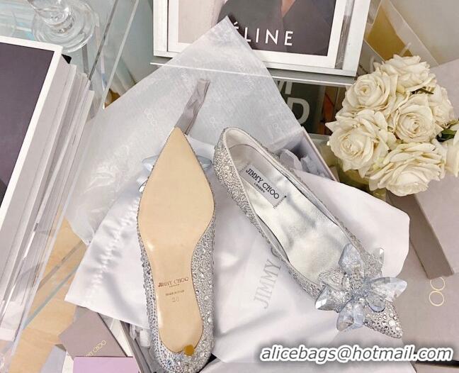 New Style Jimmy Choo Crystal Pumps 6.5cm Silver 111679