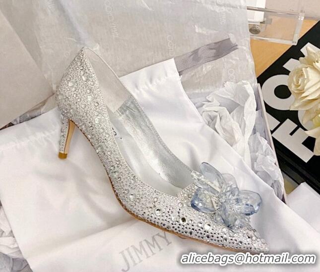 New Style Jimmy Choo Crystal Pumps 6.5cm Silver 111679