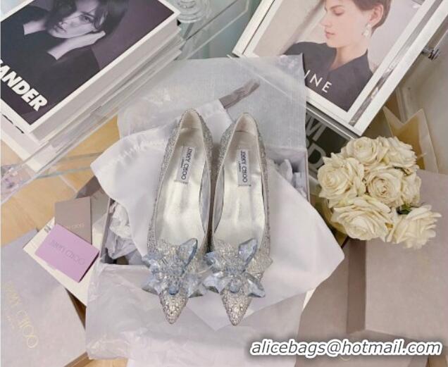 New Style Jimmy Choo Crystal Pumps 6.5cm Silver 111679