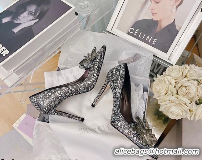 Unique Grade Jimmy Choo Crystal Pumps 10cm Black 111681