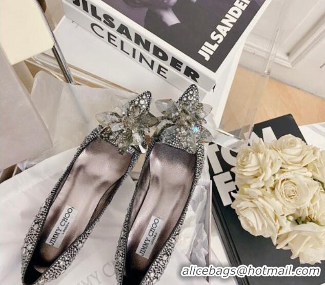 Stylish Jimmy Choo Crystal Pumps 8.5cm Black 111682